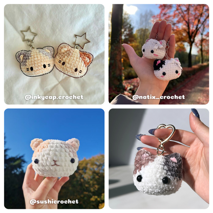 4 in 1 Kitty Keychains - Digital Pattern