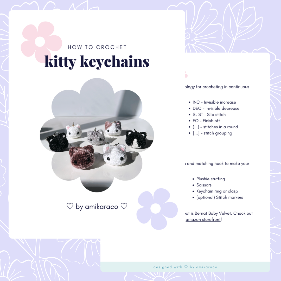 4 in 1 Kitty Keychains - Digital Pattern