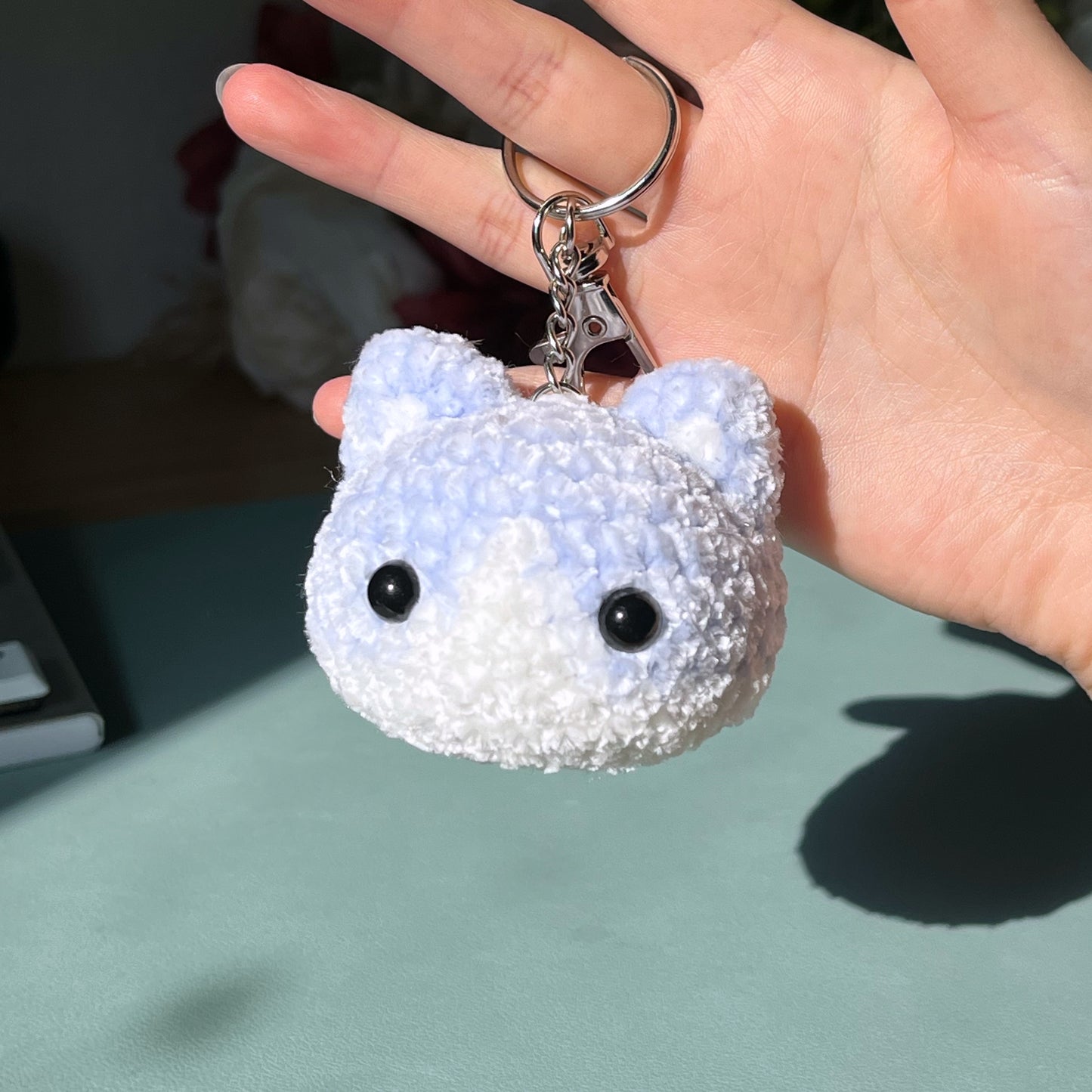 Blue Tuxedo Cat - Keychain